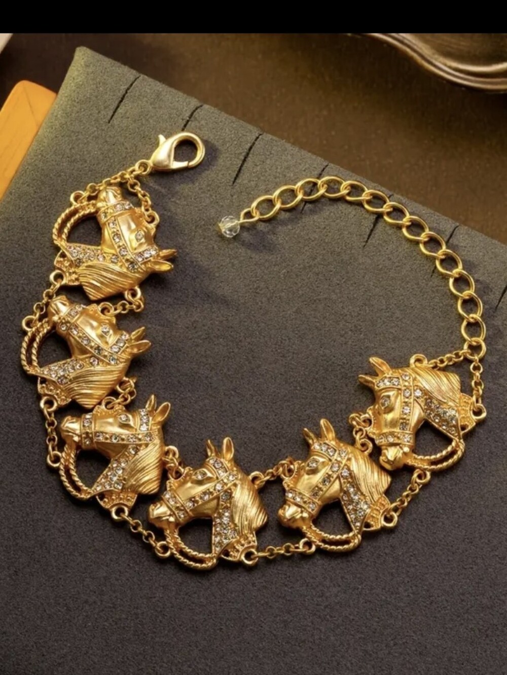24K Gold Plated Horse Charm Bracelet